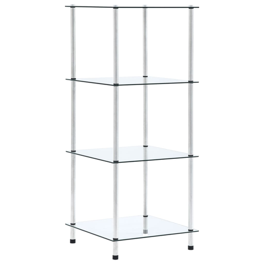 vidaXL reol 4 hylder 40x40x100 cm hærdet glas transparent