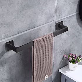 badehåndklestang, sus304 håndklestativ i rustfritt stål for bad, baderomstilbehør håndklestang kraftig veggmontert håndkleholder (matt svart)