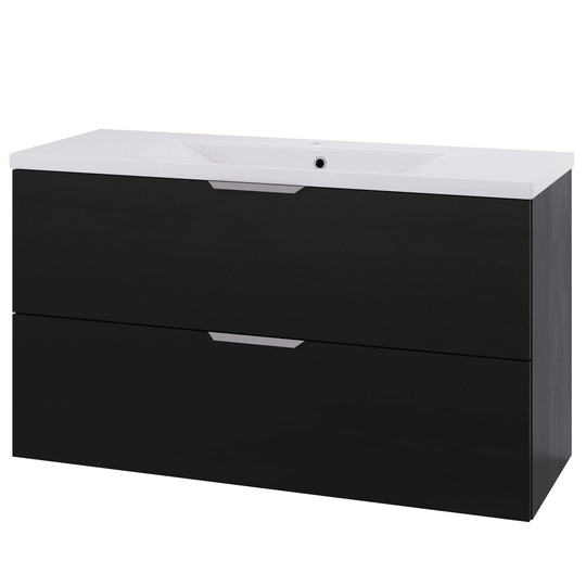 Linn Bad Selma Glatt 2 Skuffer Eikefiner D45cm Servantskap Svart eik / 120cm Senter