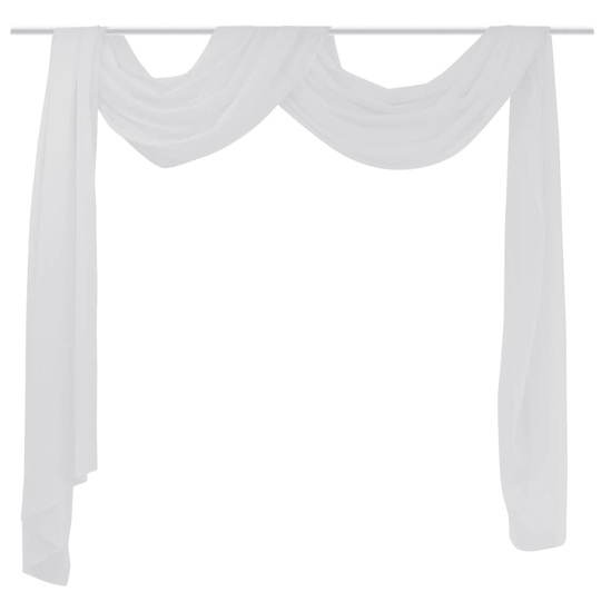 Tynde voile gardiner 140 x 600 cm hvid