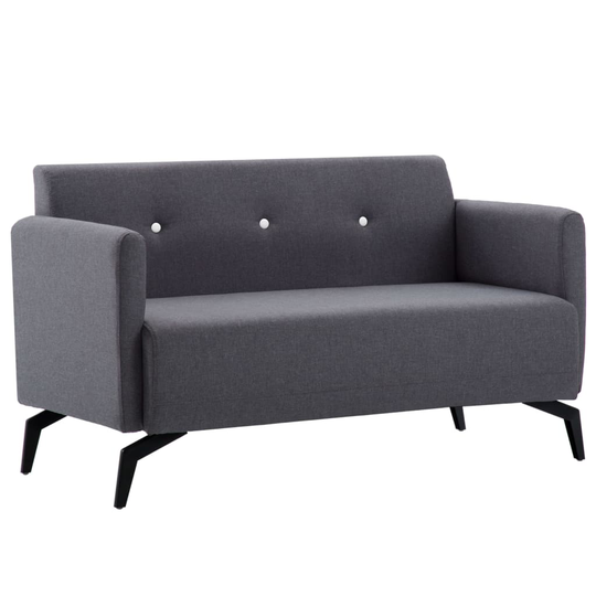 vidaXL 2-personers sofa stofbeklædning 115 x 60 x 67 cm mørkegrå