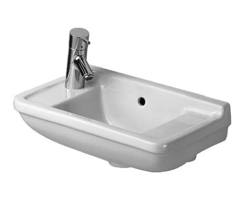 Duravit Starck 3 Håndvask m/WonderGliss, Forlokket tapphull & Overløp - 50x26 cm