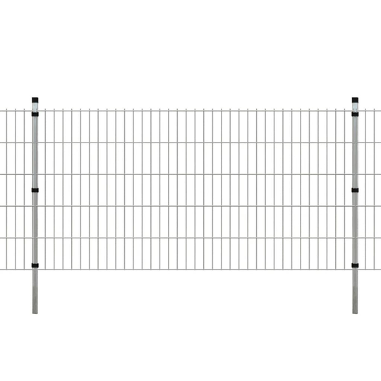 vidaXL 2D paneler og pæle til havehegn, 2.008x1.030 mm, 38 m, sølvgrå