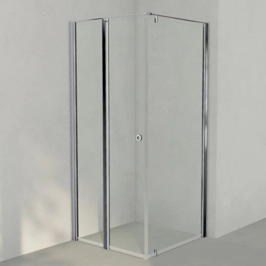 INR Iconic Nordic Rooms Dusjhjørne Linc 15 Måltilpasset Krom / - Venstre Klart Glass