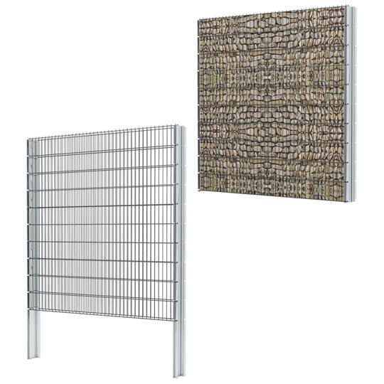 vidaXL 2D gabionhegn galvaniseret stål 2,008x2,03 m 4 m grå