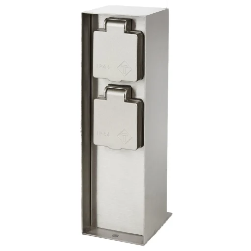 myGarden Rock 2 stikkontakter med sideslipt, inox rustfritt stål