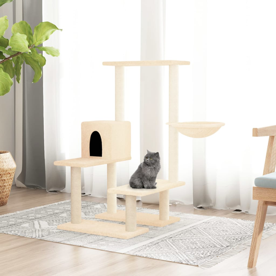 vidaXL kradsetræ med sisalkradsestolper 94,5 cm cremefarvet