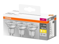 OSRAM LED BASE - LED-lyspære med reflektor - form: PAR16 - GU10 - 3.6 W (tilsvarende 50 W) - klasse A++ - varmt hvidt lys - 2700 K (pakke med 3)