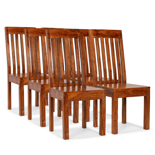 vidaXL spisebordsstole 6 stk. massivt træ med sheeshamfinish moderne