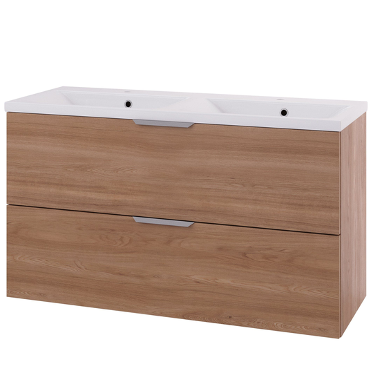 Linn Bad Selma Glatt 2 Skuffer Eikefiner D45cm Servantskap Eik / 120cm Dobbel