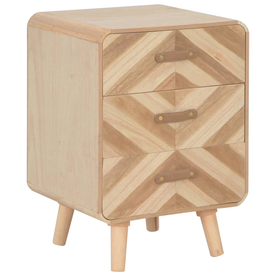 vidaXL sengeskab med 3 skuffer 40 x 35 x 56,5 cm massivt træ