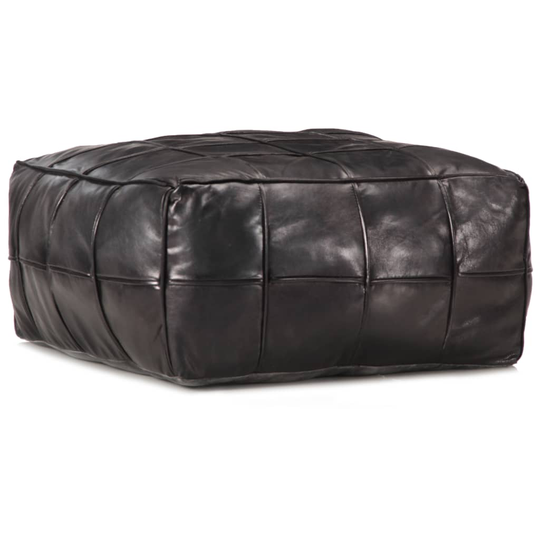 vidaXL puf 60 x 60 x 30 cm ægte gedeskind sort