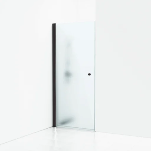 Svedbergs Skoga svingdør 100 cm, frostet glass/matt sort