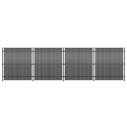 vidaXL hegnspaneler 4 stk. aluminium 720 x 180 cm antracitgrå
