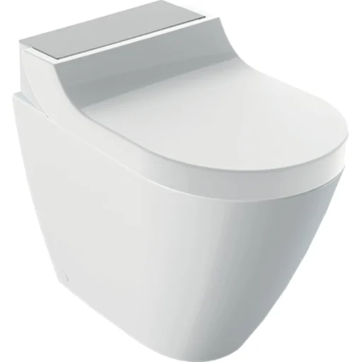 Geberit AquaClean Tuma Comfort back-to-wall dusjtoalett, børstet rustfritt stål