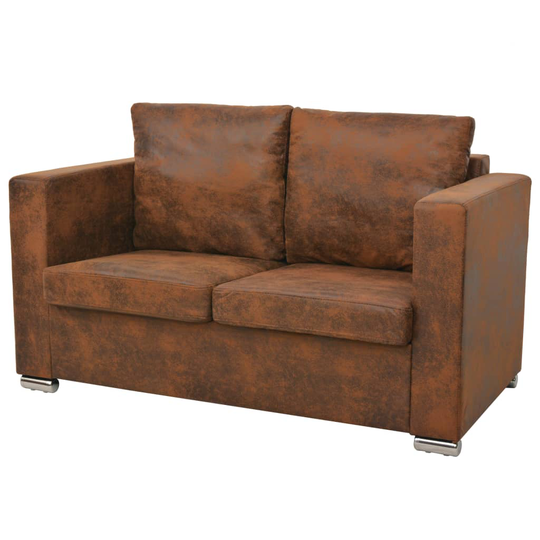 vidaXL 2-personers sofa 137 x 73 x 82 cm kunstigt ruskindslæder