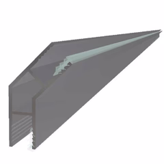 Vikingbad Hjørneprofil 135° for 6mm Glass Sølv H193cm