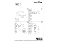 Nordlux Nibe, Udendørs vægbelysning, Kobberfarve, Kobber, IP54, Facade, Dukket op
