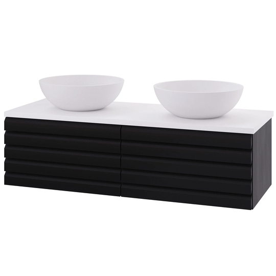Linn Bad Selma Eikestav Heltre D45cm Servantskap Svart eik / 120cm Dobbel