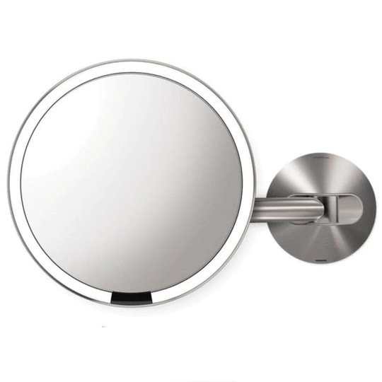 Simplehuman Veggspeil 5x med Ledlys Oppladbart Matt Krom