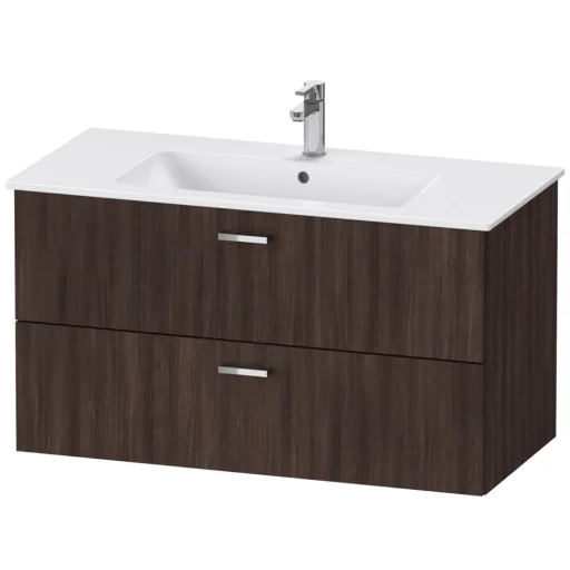 Duravit XBase servantskap m/ 2 skuffer, 100x47,5 cm, mørk kastanje