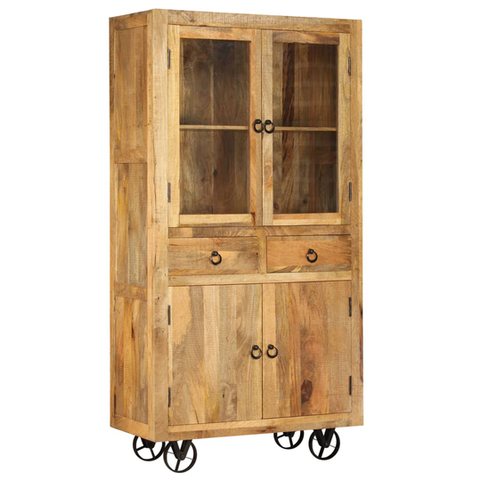 vidaXL højskab massivt mangotræ 95 x 45 x 185 cm