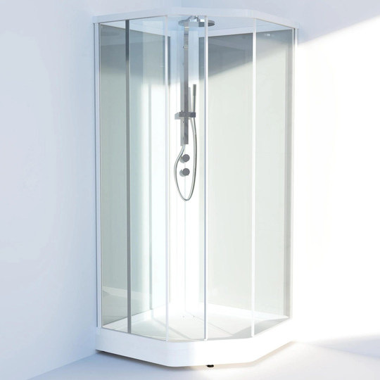 Svedbergs Ritual Premium Dusjkabinett 90x90cm / Hvit Matt Klart Glass