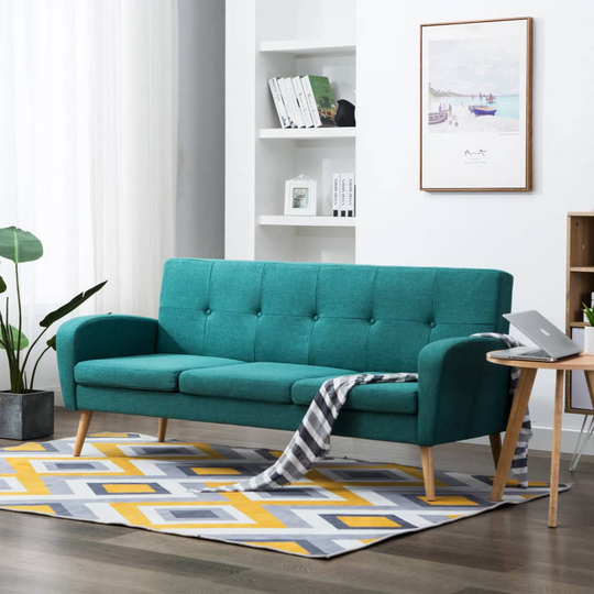 vidaXL 3-personers sofa stof grøn