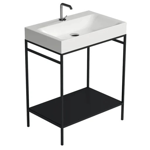 Lavabo Cento 70 gulvmodul i stål og matt sort