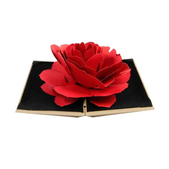 Ringæske med 3D Rose i papir - Guld