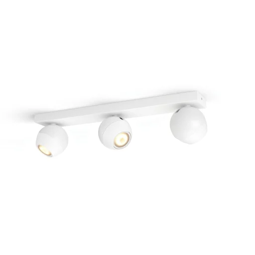 Philips Hue Buckram spotlampe inkl. lysdimmer, 3 spots, hvit