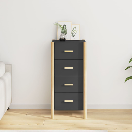 vidaXL kommode 42x38x90 cm konstrueret træ sort
