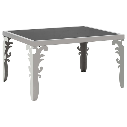 vidaXL sofabord med spejl rustfrit stål og glas 80 x 60 x 44 cm