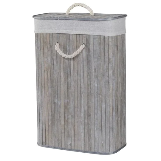 Duschy Bamboo Skittentøyskurv med Lokk Grå