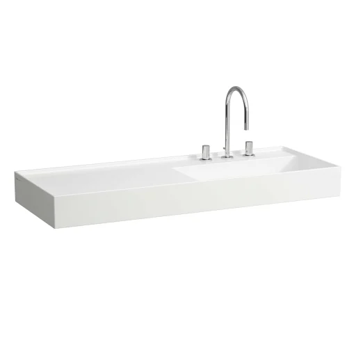 Kartell Laufen håndvask, 120x46 cm, hylle til venstre, hvit