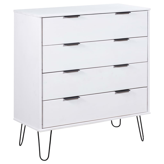 vidaXL kommode 76,5x39,5x90,3 cm massivt fyrretræ hvid