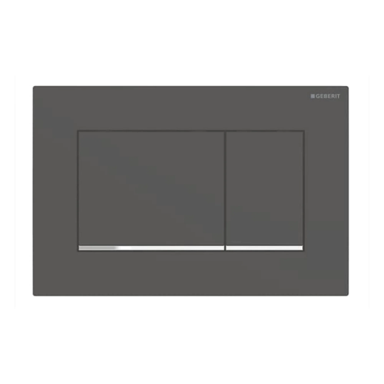 Geberit Sigma 30 Betjeningsplate Svart Matt / Krom Design Stripe