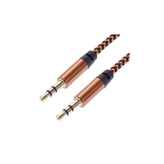 1 m vævet 3,5 mm AUX-kabel - Orange