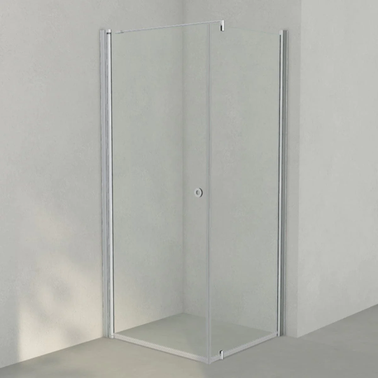 INR Iconic Nordic Rooms Dusjhjørne Linc 13 Original Matt Aluminium / 90x80cm Klart Glass