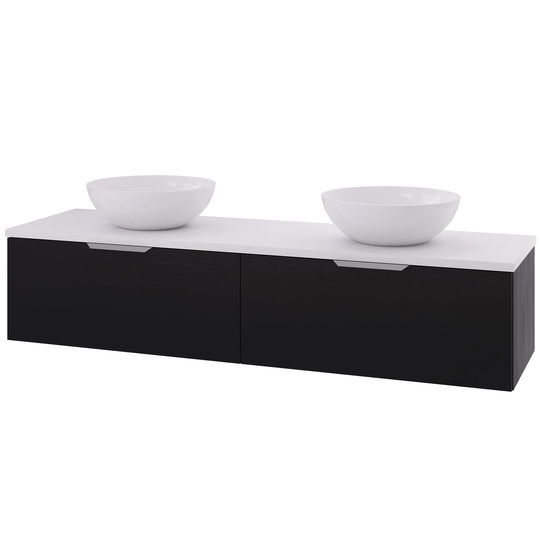 Linn Bad Selma Glatt Eikefiner D45cm Servantskap Svart eik / 160cm Valgfri
