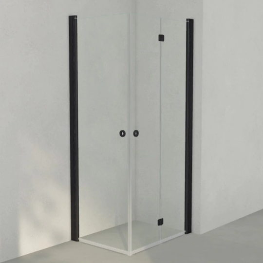 INR Iconic Nordic Rooms Dusjhjørne Linc 66 Flex Original Svart Matt / 70x90cm Venstre Hengslet