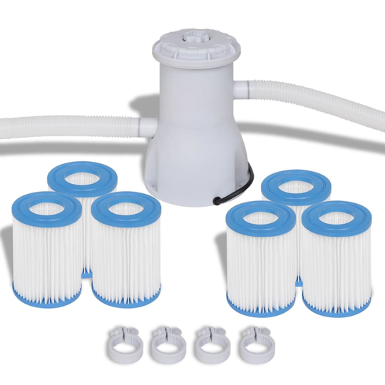 vidaXL filterpumpesæt til swimmingpool 7 dele 1135 l/t.