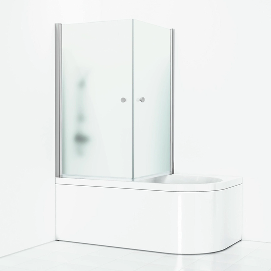 Svedbergs Skoga Dusjhjørne for Badekar Matt Aluminium / Frostet Glass