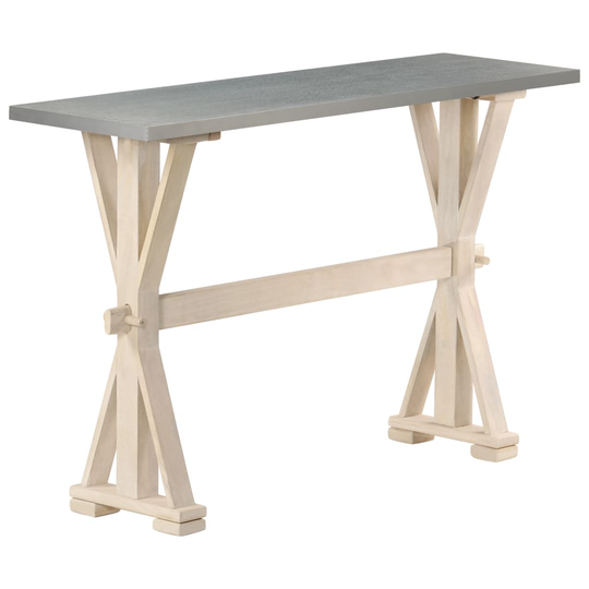 vidaXL konsolbord med zinktop massivt mangotræ 118 x 35 x 76 cm