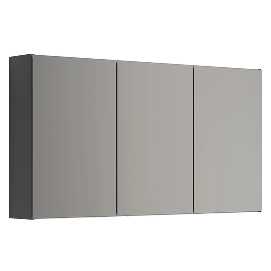 Dansani Mido+ Select Speilskap 3 Dører Uten Lamper B120xh64cm Grå Matt / 120cm