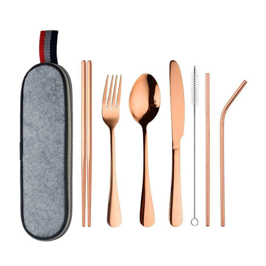 Rejsebestik, 8 Dele - Roséguld