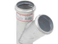 Blücher gr.rør 45gr.50.50mm - strømlinet AISI 316L.Syrefast stål