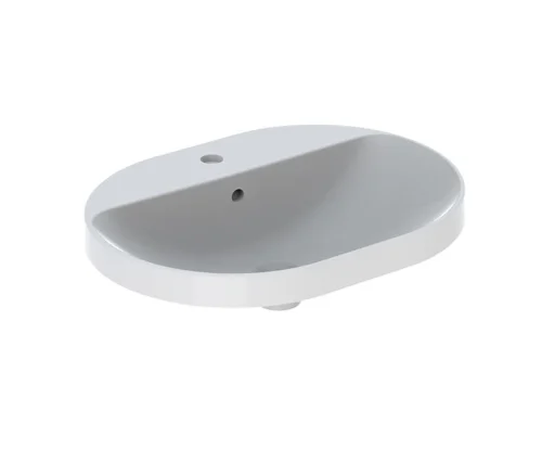 Geberit VariForm servant m/ tapphull & overløp, nedfelling, ellipse, 60x45 cm