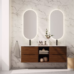 Linn Bad Tistel Ovalt Speil med LED Lysfelt