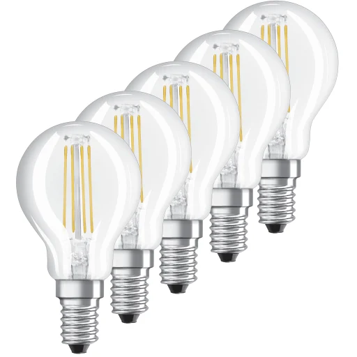 Osram Retro LED Krone 4W/827 (40W) E14 Klar - Pakke av 5 stk.